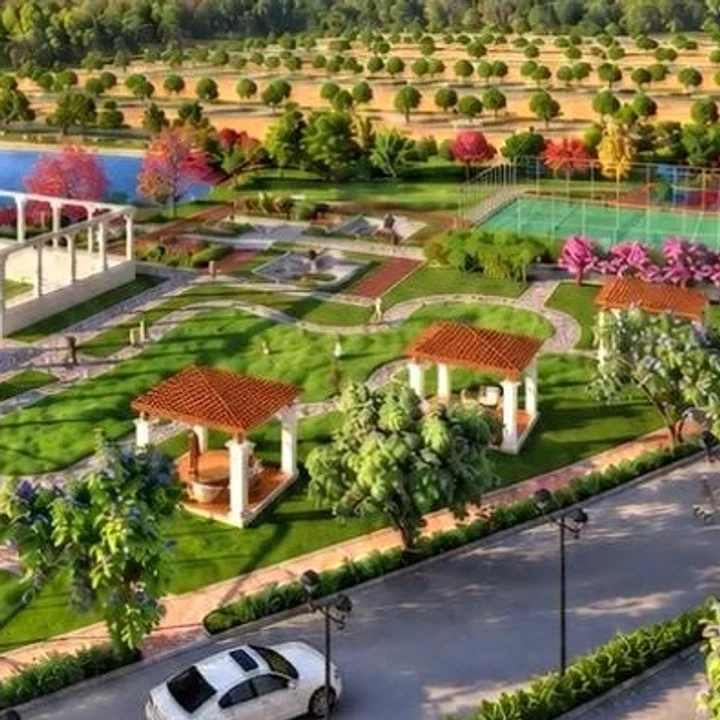 Prestige Chapparakallu Road pergola garden and gazebos in the launch render Prestige Chapparakallu Road pergola garden and gazebos in the launch render